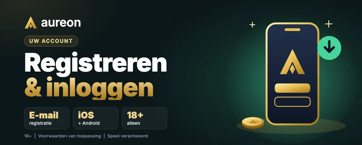 Aureonplay Casino registratie en inloggen via e-mail, app voor iOS en Android
